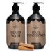 Striking Viking Beard Care Set (Sandalwood) - Paraben & Sulfate Free Shampoo with Jojoba Oil - Deep Clean for All Beard Types (10oz Per Bottle) Beard Wash & Conditioner (Sandalwood)