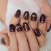 Short Glossy Oval Dark Red Press On Nails Full Cover Acrylic False Nail Art Tips With Adhesive Sticker for Women