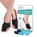 Puikos Hallux valgus toe toe toe toe separator set 1 pair of hallux valgus socks bunion corrector 1 piece of big toe strap and 2 pieces toe spreader for women men (2 toes / small black) 2 toes / small black
