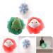 KALLORY 3pcs Christmas Bath Loofah Santa Claus Xmas Tree Mesh Pouf Ball Shower Sponge Body Scrubber for Bathroom Body Puff Scrubbers for Skin Exfoliating - Buy Online on GoSupps.com
