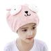 Hair Drying Towel for Women Girls Cute Cartoon Kids Ultra Absorbent Hair Towel Wrap Soft Microfiber Quick Dry Hair Turban for Wet Long Curly Hair Spa Salon Head Wrap Bath Shower Cap Hair Towel Hat Pink