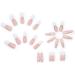 French Long Pink Coffin Fake Nails with Flower and Rhinestones - 24pcs | Press on Nail with Jelly Stickers | Ballerina Nail Tips for Women Girls - Trendy Nail Decor - Buy Online on GoSupps.com