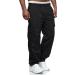Men's Relaxed Fit Cargo Jogger Sweatpants - 3X Black with Drawstring & Pockets - Buy Online on GoSupps.com
