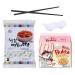 Cream Carbonara Rabokki Bundle - 4 items: Ramen Creamy Carbonara Noodles Rice Cakes Tteokbokki JONEX SCO Reusable Chopstick Set with Chopstick Holder Dishwasher Safe