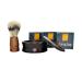 Koenig Mens Shaving Collection - Dark Wood Soap Bowl Natural Bristle Shaving Brush & 3 Soap Set by Harry Koenig