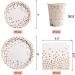 175 Pieces Rose Gold Party Supplies - Rose Gold Dot on White Paper Plates and Napkins Cups Silverware Serves 25 Sets for Wedding Bridal Shower Engagement Birthday Parties White and Rose Gold - Buy Online on GoSupps.com