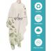 Fall Green Eucalyptus Barber Cape - Adjustable Hair Cutting Cape for Men Women & Kids | Vintage Botanical Design | 55x63 Inch Light Beige & Grass Green - Buy Online on GoSupps.com