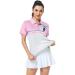 LLdress Women's Printed Polo Shirt | Short Sleeve Collared Moisture Wicking Golf Shirt - Peach Pink (Large) - Buy Online on GoSupps.com
