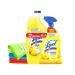 Bundle: Lysol All-Purpose Cleaner 32 oz. Trigger Bottle with 144 oz. Refill Lemon Breeze bundle 16x16 400 GSM Microfiber Cleaning Cloth Towel Rags (Color may vary)