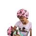 Beautiful Curly Me Reversible Girls Adjustable Premium Silk Satin Bonnet with Matching Doll Sleep Cap| Hair Protection Curly+Confident