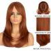 Szphoxer Auburn Layered Wig with Bangs - Long Straight Copper Brown Synthetic Hair Wig for Daily Party and Cosplay Use - Buy Online on GoSupps.com