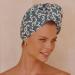 Buy Louvelle Riva Luxury Hair Towel Wrap - Stylish Anti-Frizz Super Absorbent Turban for All Hair Types | Emerald Geo | International Shipping Available - Buy Online on GoSupps.com