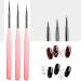 3Pcs Nail Art Liner Brushes - Fine Design UV Gel Polish Painting Striper Brushes - Pink - Buy Online on GoSupps.com