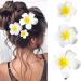 hgnxa Realistic Plumeria Flower Hairpin Elegant Wedding Hairclip Sweet Duckbill Clip Side Pin Nonslip Barrettes for Hair Shape - Buy Online on GoSupps.com