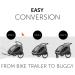 Hauck 2in1 Dryk Duo Bike Trailer for Kids | Double Bicycle Trailer & Pushchair | XL Storage | Grey - Buy Online on GoSupps.com