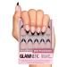 Glamnetic Press On Nails - Caviar | Semi-Transparent Short Almond Nails Reusable | 15 Sizes - 30 Nail Kit with Glue