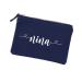 Herz & Heim Cosmetic bag with printed name/women's gift 22 cm x 16.5 cm (W/H) blue 22 cm x 16.5 cm (W/H) blue