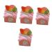 Vaguelly 4pcs Simulation Cake Model Household Products Pu Pink Food Play 6.5X6.5CMx4pcs 1