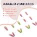 BABALAL Long Pink Green Flame Press on Nails with Nail Glue - 24pcs Ballerina Acrylic False Nails for Women and Girls - Buy Online on GoSupps.com
