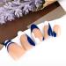 Sethexy 24pc Abstract Almond Shape False Nails | French Press-On Swirl Acrylic Fingernails for Women & Girls - Blue - Buy Online on GoSupps.com