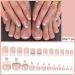White Rhinestone French Tip Press on Toenails - 48Pcs Full Cover False Nails for Women - Buy Online on GoSupps.com