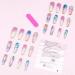 Aiwjeakh 24Piece Colorful Ballet False Nails Long Coffin Nail Tips DIY Manicure Glitter Diamond Nails False Nail Tips - Buy Online on GoSupps.com
