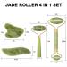 4-pcs Jade Roller & Gua Sha Set for Anti-aging & Firming - Green Jade Stone Massager for Face & Neck Rejuvenation, Wrinkle Removal, and Eye Puffiness Reduction - Buy Online on GoSupps.com
