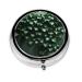 Green Creeperround Pill Box 3 Compartment Round Pill Box Organizer * Portable Travel Pill Box for Traveling.