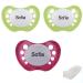 Babysutten Nip Schnuller-Mit-Namen 2 Pearly Green + 1 Pearly Magenta (3 Series) Silicone Anatomical Gr.1. Gr.1 Pearly Green Pearly Magneta