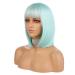 eNilecor Mint Green Short Bob Wig ? 12 Straight Synthetic Hair with Bangs | Cosplay & Daily Use + Free Wig Cap - Buy Online on GoSupps.com