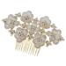 Housoutil Hair Comb Bridal Accessories Bridal Hair Side Combs Girl Accessories Wedding Bridal Hair Baroque Decor Hair Accessory for Girls Wedding Headband Tiara Hairpin Crystal Bride Metal