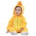COOKY.D Baby Hooded Rompers Infant Winter Flannel Jumpsuit Pajamas 2-36 Months 12-18 Months Duck