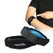 Health Rise 2 Set tennis bracelet bandage elbow in black and blue elbow bandage with German instructions elbow bandages women and men for the treatment of tennis arm and golfer arm