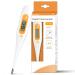 Digital fever thermometer rectal oral anxle thermometer fever thermometer for baby children adults precise and quick reading waterproof probe orange