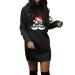 Christmas dress for women sweatshirt costume cartoon hoodover party clothes top long -sleeved shirt hooded sweater with bag top long -sleeved shirt Christmas dresses autumn winter black s