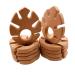 Wendysun 10pcs Lovely Cartoon Wood Teether Pure Natural Animal Banana Leaf Shape Baby Teething Nursing Beech Teether Baby DIY Pendant Toy (10pcs)