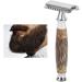 SWOQ Easy Beard Shaver with Bamboo Handle | Manual Razor for Body Hair - Eco-Friendly Grooming for Men - Buy Online on GoSupps.com