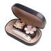Contact lens container cute cartoon design contact lens box joke twigs portable contact lens holder storage container eye care kit for at home and travel (black fall fox)