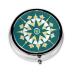 Exotic Style Floralround Pill Box 3 Compartment Round Pill Box Organizer Portable Travel Pill Box for Traveling.