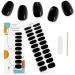 Kalolary 22PCS Full Wraps Nail Polish Stickers Self-Adhesive Nail Strips with 1PCS Nail File Gel Nail Art Wrap Stickers Decals for Women Girls (Black)