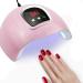 SANON 54W Nail Dryer Gel Nail Curing Lamp UV Light for Gel Nails Polishes 18LED Nail Lamp for Home Salon with 3 Timers Auto Sensor Digital Display for Manicure Pedicure Pink