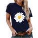 Women's Floral Short Sleeve V-Neck Top - Dressy Casual Summer Shirt | Trendy Graphic T-Shirt - Solid Square Neck Tee - Size 17 Medium - Buy Online on GoSupps.com