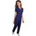 Green Town Women's Nurse Scrub Set GT4FLEX Straight Leg Cargo V-Neck, Navy/Indigo, Size Medium - Buy Online on GoSupps.com