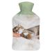 Sleeping Cat Hot Water Bottle With Cover Plush Bed Bottle Hand Warmer For Adults And Children 26.5X15.3cm