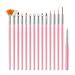 Livecitys 15pcs Nail Art Desel Set Nail Art Design Painting Liner Stift Set For Painting Diy Hand Manicure Tool Salon Design Acrylic Nail brush Kit for Home Salon Rosa