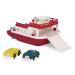Wonder Wheels - Ferry Floating Bath 100% Recyclable Toy Boat with Cars for Toddlers Red/White Age 1+ (3 pcs) VE1059Z Modern
