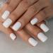 All White Square Glossy Gel Press On Nails - Long Lasting Faux Ongles for Daily Life - Buy Online on GoSupps.com