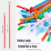 ALINK 200 PCS Flexible Plastic Drinking Straws - 10.2 Inches Colorful Bendy Party Straws - Buy Online on GoSupps.com