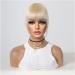 Bangs Hair Clip Clip in Bangs Remy Human Hair Wispy Bang Extention Fringe with Temples Blonde Glonde Hairpiece for Women Clip on Air Bang 4.5in Bangs Clip in Hair(Color:HLH1004-5) - Buy Online on GoSupps.com