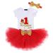 WonderBabe Baby Girls Romper Tulle Tutu Skirt 1st Birthday Short Sleeves Rompers Tops Kids Outfit Clothing Sets B074-red 1 Year
